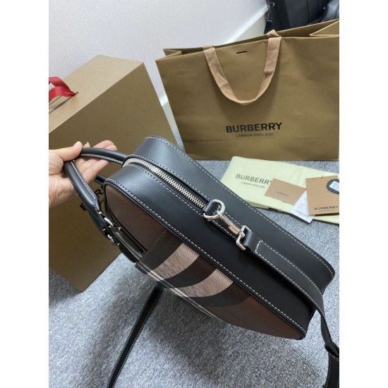 1:1 Replica Burberry Ainsworth Check Briefcase Dark Birch Brown Knockoff