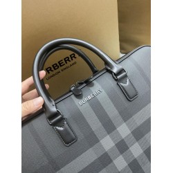 1:1 Replica Burberry Ainsworth Check Briefcase Dark Birch Blue Knockoff