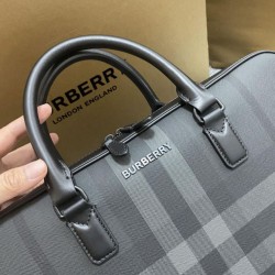 1:1 Replica Burberry Ainsworth Check Briefcase Dark Birch Blue Knockoff