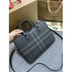 1:1 Replica Burberry Ainsworth Check Briefcase Dark Birch Blue Knockoff