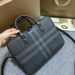 1:1 Replica Burberry Ainsworth Check Briefcase Dark Birch Blue Knockoff