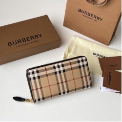1:1 Replica Burberry Vintage Check E-canvas Zip Around Wallet Knockoff