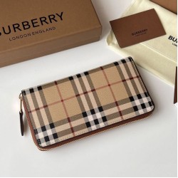1:1 Replica Burberry Vintage Check E-canvas Zip Around Wallet Knockoff