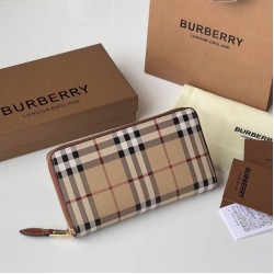 1:1 Replica Burberry Vintage Check E-canvas Zip Around Wallet Knockoff