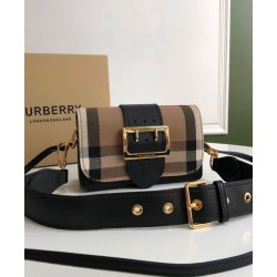 1:1 Replica Burberry Small Buckle Crossbody Bag Black Knockoff