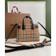 AAA Replica Burberry Banner Vintage Check Small Tote Bag Black 1:1 Replica Burberry Banner Vintage Check Small Tote Bag Black Knockoff