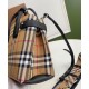 AAA Replica Burberry Banner Vintage Check Small Tote Bag Black 1:1 Replica Burberry Banner Vintage Check Small Tote Bag Black Knockoff