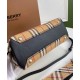 AAA Replica Burberry Banner Vintage Check Small Tote Bag Black 1:1 Replica Burberry Banner Vintage Check Small Tote Bag Black Knockoff
