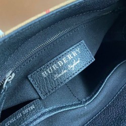 AAA Replica Burberry Banner Vintage Check Small Tote Bag Black 1:1 Replica Burberry Banner Vintage Check Small Tote Bag Black Knockoff