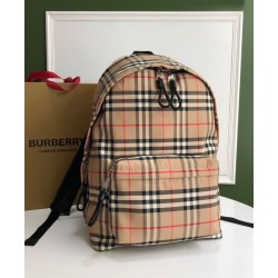 1:1 Replica Burberry Check Backpack Apricot Knockoff