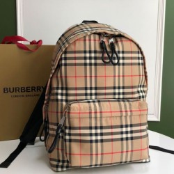 1:1 Replica Burberry Check Backpack Apricot Knockoff