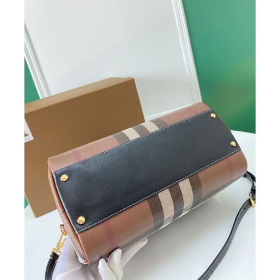 AAA Replica Burberry Medium Check Bowling Bag Brown 1:1 Replica Burberry Medium Check Bowling Bag Brown Knockoff