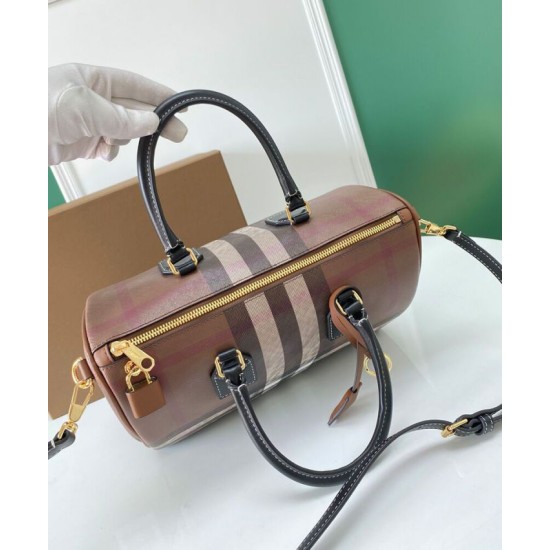 AAA Replica Burberry Medium Check Bowling Bag Brown 1:1 Replica Burberry Medium Check Bowling Bag Brown Knockoff