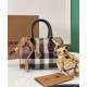 AAA Replica Burberry Mini Checked Bowling Bag Black 1:1 Replica Burberry Mini Checked Bowling Bag Black Knockoff