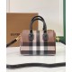 AAA Replica Burberry Mini Checked Bowling Bag Black 1:1 Replica Burberry Mini Checked Bowling Bag Black Knockoff