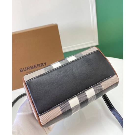 AAA Replica Burberry Mini Checked Bowling Bag Black 1:1 Replica Burberry Mini Checked Bowling Bag Black Knockoff