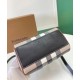 AAA Replica Burberry Mini Checked Bowling Bag Black 1:1 Replica Burberry Mini Checked Bowling Bag Black Knockoff