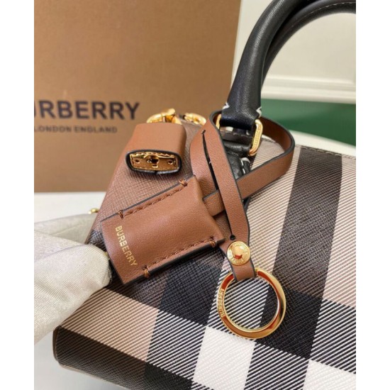 AAA Replica Burberry Mini Checked Bowling Bag Black 1:1 Replica Burberry Mini Checked Bowling Bag Black Knockoff
