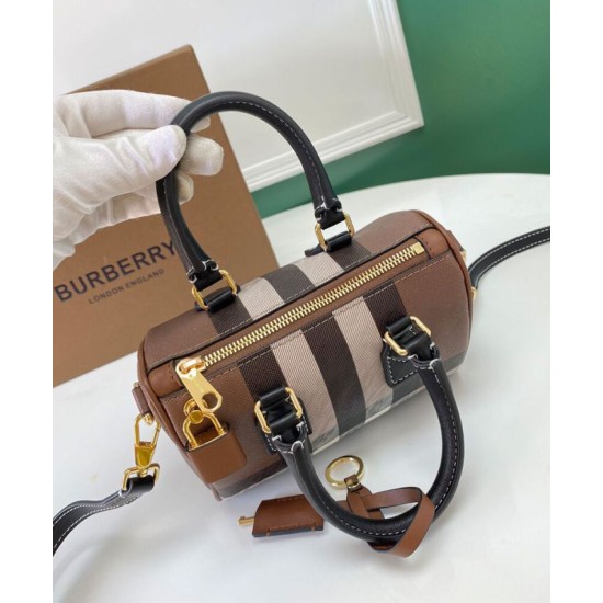AAA Replica Burberry Mini Checked Bowling Bag Black 1:1 Replica Burberry Mini Checked Bowling Bag Black Knockoff