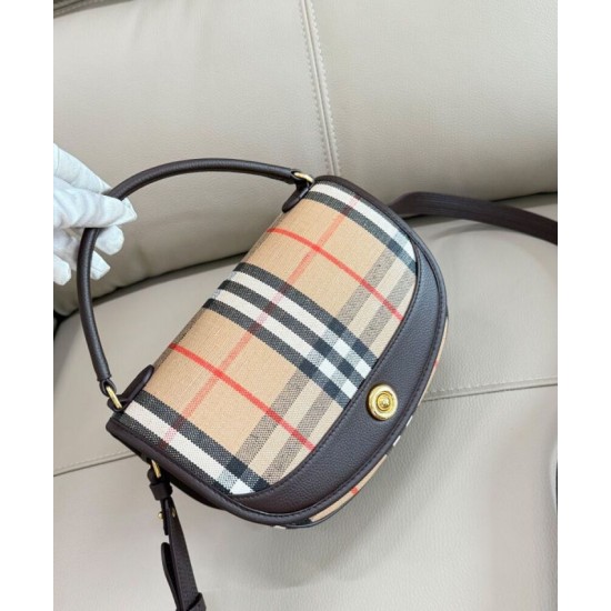 1:1 Replica Burberry Highlands Shoulder Bag Dark Coffee Knockoff