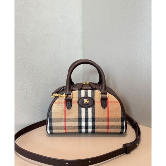 AAA Replica Burberry Highlands Mini Tote Bag Burberry Check Dark Coffee 1:1 Replica Burberry Highlands Mini Tote Bag Burberry Check Dark Coffee Knockoff