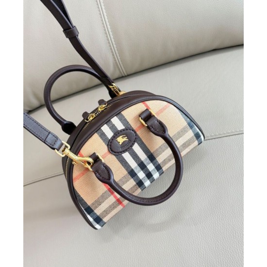 AAA Replica Burberry Highlands Mini Tote Bag Burberry Check Dark Coffee 1:1 Replica Burberry Highlands Mini Tote Bag Burberry Check Dark Coffee Knockoff