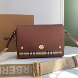 1:1 Replica Burberry Vintage Check Note Shoulder Bag Coffee Knockoff