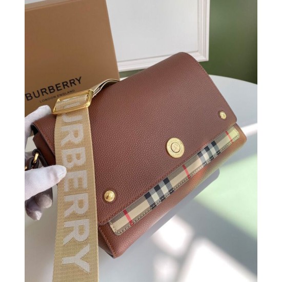 AAA Replica Burberry Vintage Check Note Shoulder Bag Coffee 1:1 Replica Burberry Vintage Check Note Shoulder Bag Coffee Knockoff