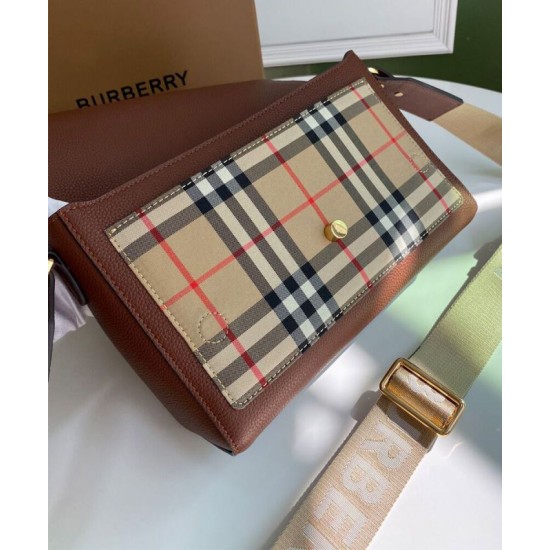 AAA Replica Burberry Vintage Check Note Shoulder Bag Coffee 1:1 Replica Burberry Vintage Check Note Shoulder Bag Coffee Knockoff