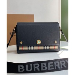 1:1 Replica Burberry Vintage Check Note Shoulder Bag Black Knockoff