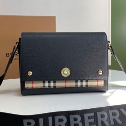 1:1 Replica Burberry Vintage Check Note Shoulder Bag Black Knockoff