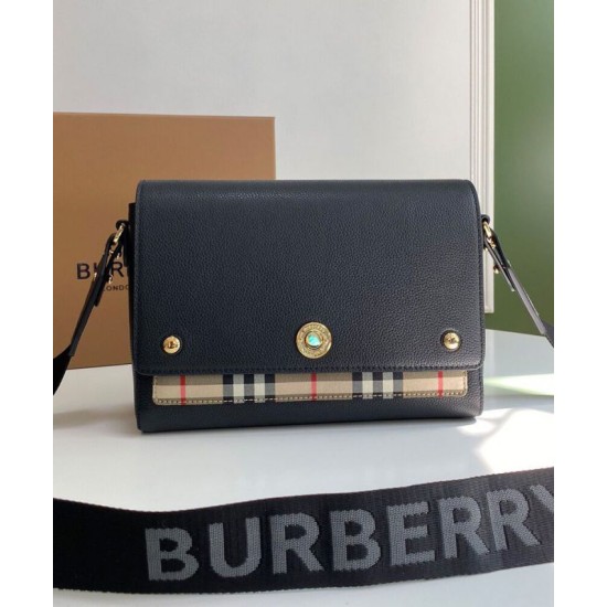 AAA Replica Burberry Vintage Check Note Shoulder Bag Black 1:1 Replica Burberry Vintage Check Note Shoulder Bag Black Knockoff