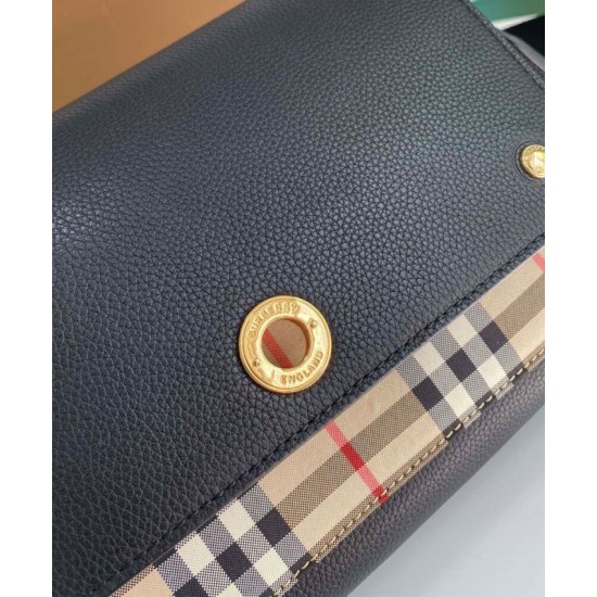 AAA Replica Burberry Vintage Check Note Shoulder Bag Black 1:1 Replica Burberry Vintage Check Note Shoulder Bag Black Knockoff