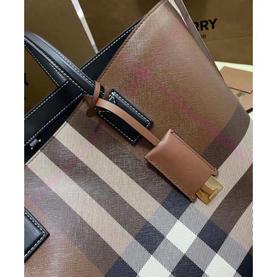AAA Replica Burberry Checked Tote Bag Dark Coffee 1:1 Replica Burberry Checked Tote Bag Dark Coffee Knockoff