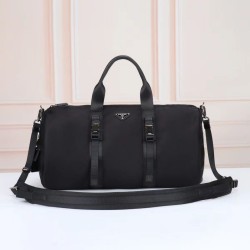 1:1 Replica Prada Re-Nylon Saffiano Travel Bag 2VC015 Black Knockoff