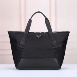 1:1 Replica Prada Re-Nylon Tote Bag with Black Leather Trim Knockoff