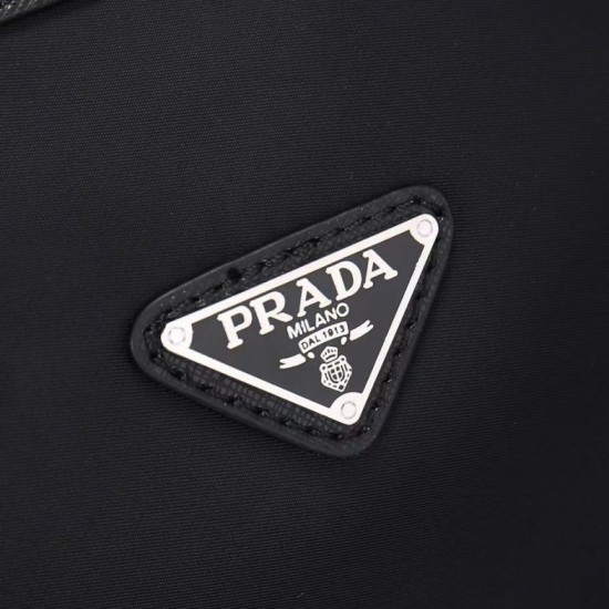 1:1 Replica Prada Re-Nylon Tote Bag with Black Leather Trim Knockoff