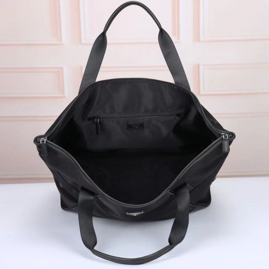 1:1 Replica Prada Re-Nylon Tote Bag with Black Leather Trim Knockoff