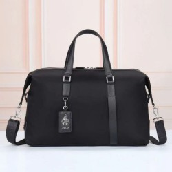 1:1 Replica Prada Re-Nylon Travel Bag Black Saffiano Knockoff