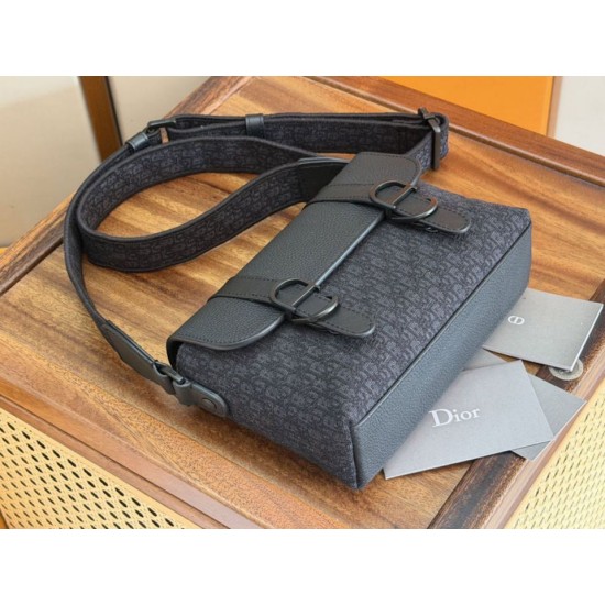 AAA Replica Dior Daily Oblique shoulder bag black jacquard canvas 1:1 Replica Dior Daily Oblique shoulder bag black jacquard canvas Knockoff