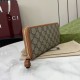 1:1 Replica Gucci GG Emblem Zip Around Wallet 821803/819122 Brown Knockoff