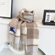 1:1 Replica Burberry Equestrian Knight Check Cashmere Scarf 32 x 180 cm Beige Knockoff