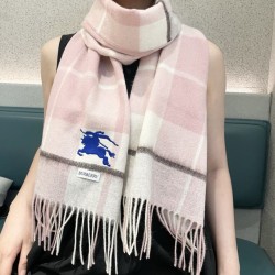 1:1 Replica Burberry Equestrian Knight Check Cashmere Scarf 32 x 180 cm Pink Knockoff