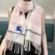 1:1 Replica Burberry Equestrian Knight Check Cashmere Scarf 32 x 180 cm Pink Knockoff