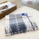 1:1 Replica Burberry Equestrian Knight Check Cashmere Scarf 32 x 180 cm Grey Knockoff