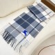 1:1 Replica Burberry Equestrian Knight Check Cashmere Scarf 32 x 180 cm Grey Knockoff