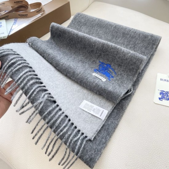 1:1 Replica Burberry Classic Reversible Cashmere Scarf 32 x 180 cm Grey Knockoff