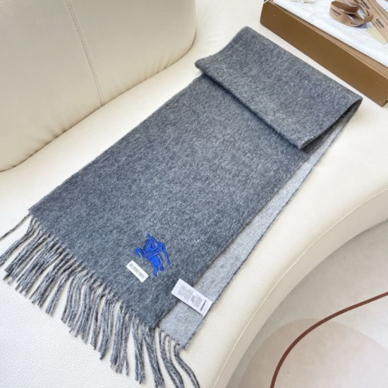 1:1 Replica Burberry Classic Reversible Cashmere Scarf 32 x 180 cm Grey Knockoff