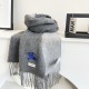1:1 Replica Burberry Classic Reversible Cashmere Scarf 32 x 180 cm Grey Knockoff