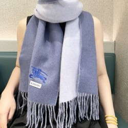 1:1 Replica Burberry Classic Reversible Cashmere Scarf 32 x 180 cm Blue/Grey Knockoff